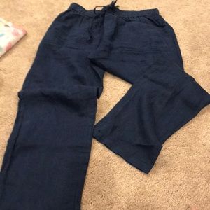 Blue linen pants